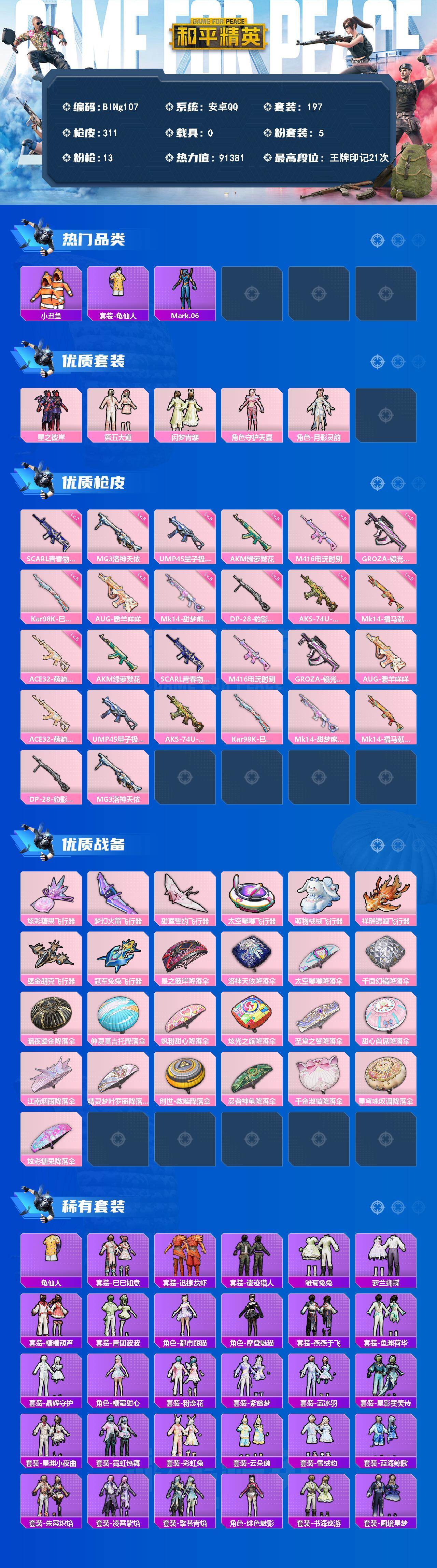 HPCMW4193630和平精英账号详情图2