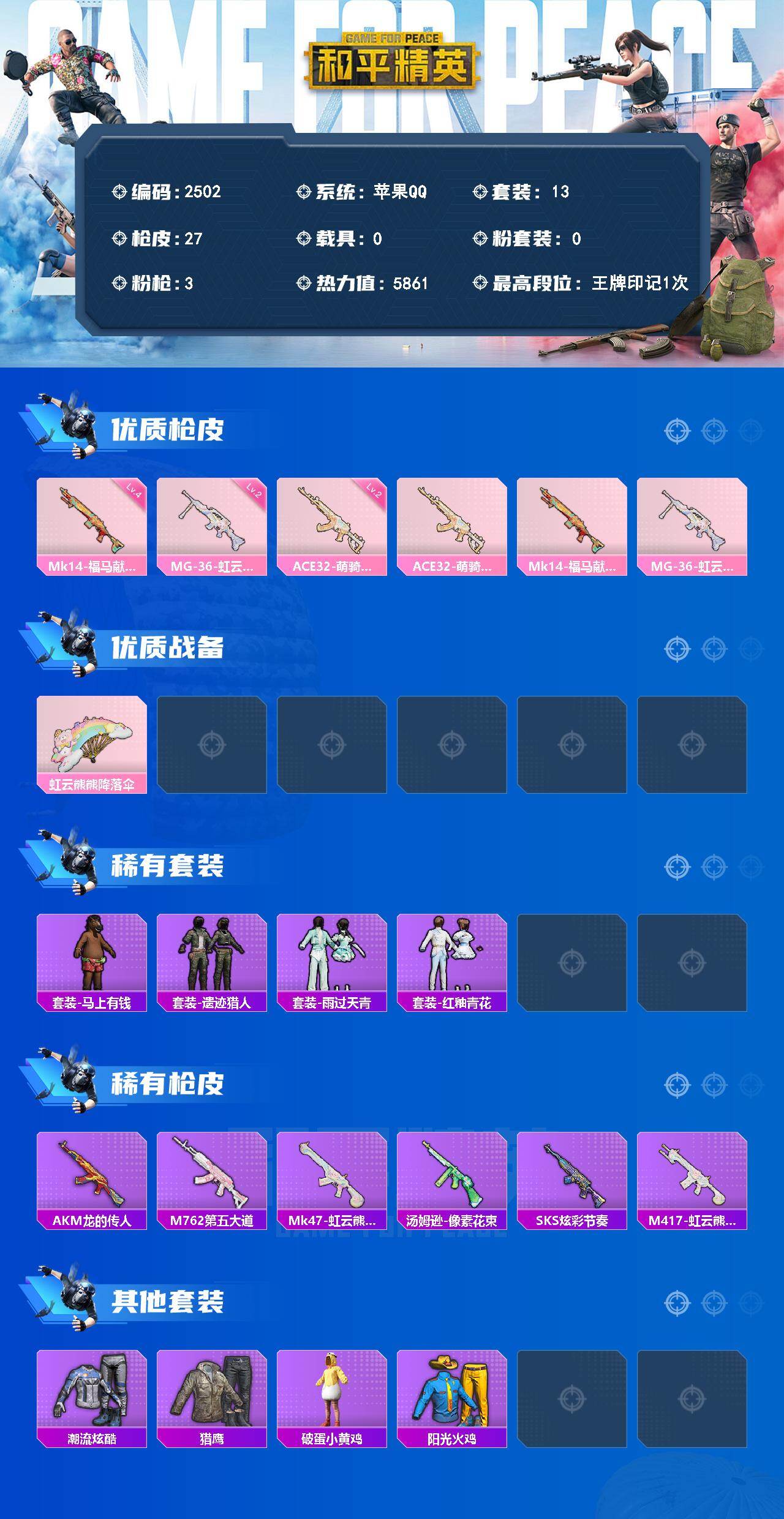 HPCMW4194490和平精英账号详情图2