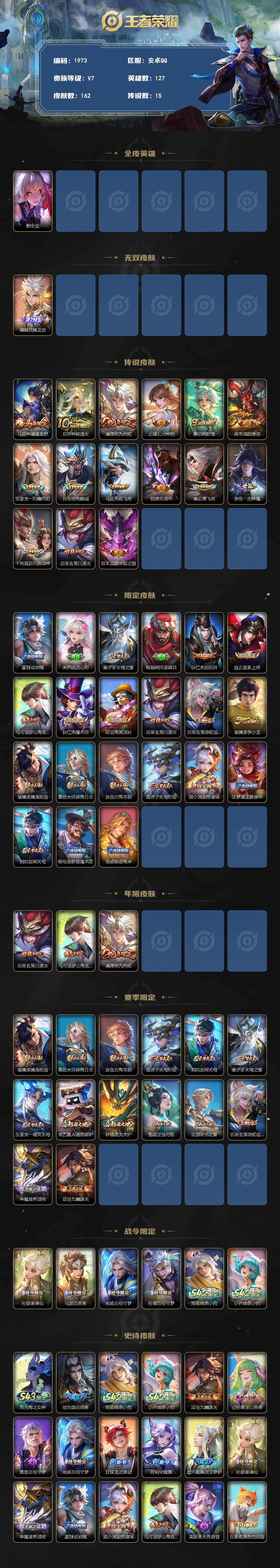 WZLX4319271王者荣耀账号详情图2