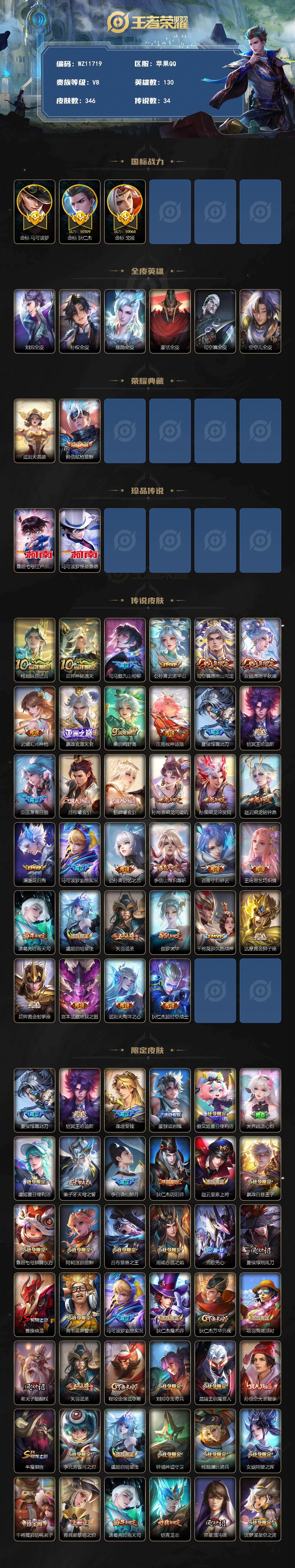 WZQM4334122王者荣耀账号详情图3