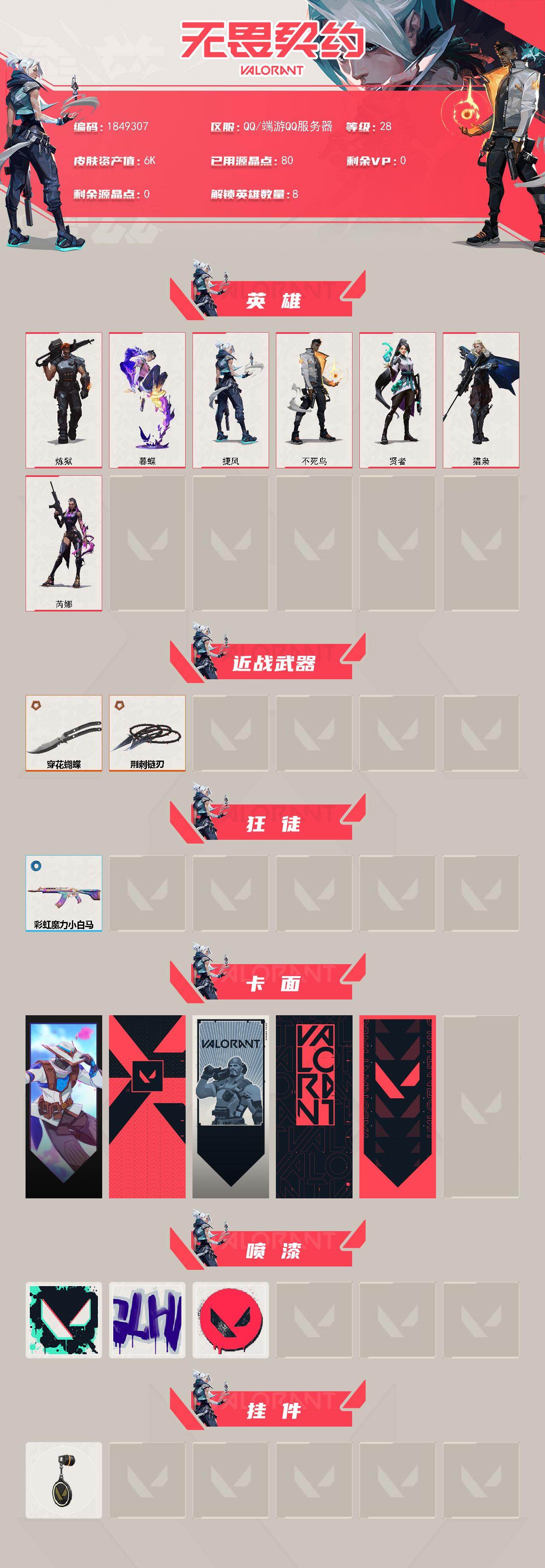 WWQLX434098无畏契约账号详情图2