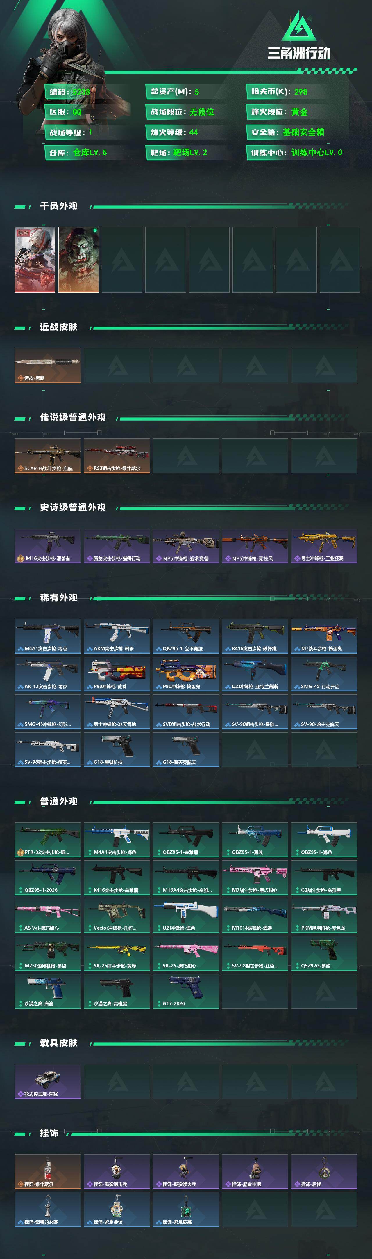 SJZPX4102250三角洲行动账号详情图4