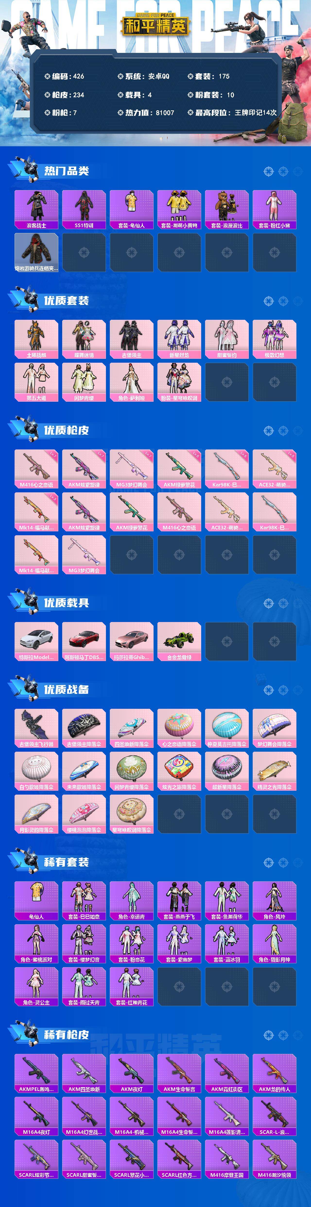 HPCMW4196734和平精英账号详情图2