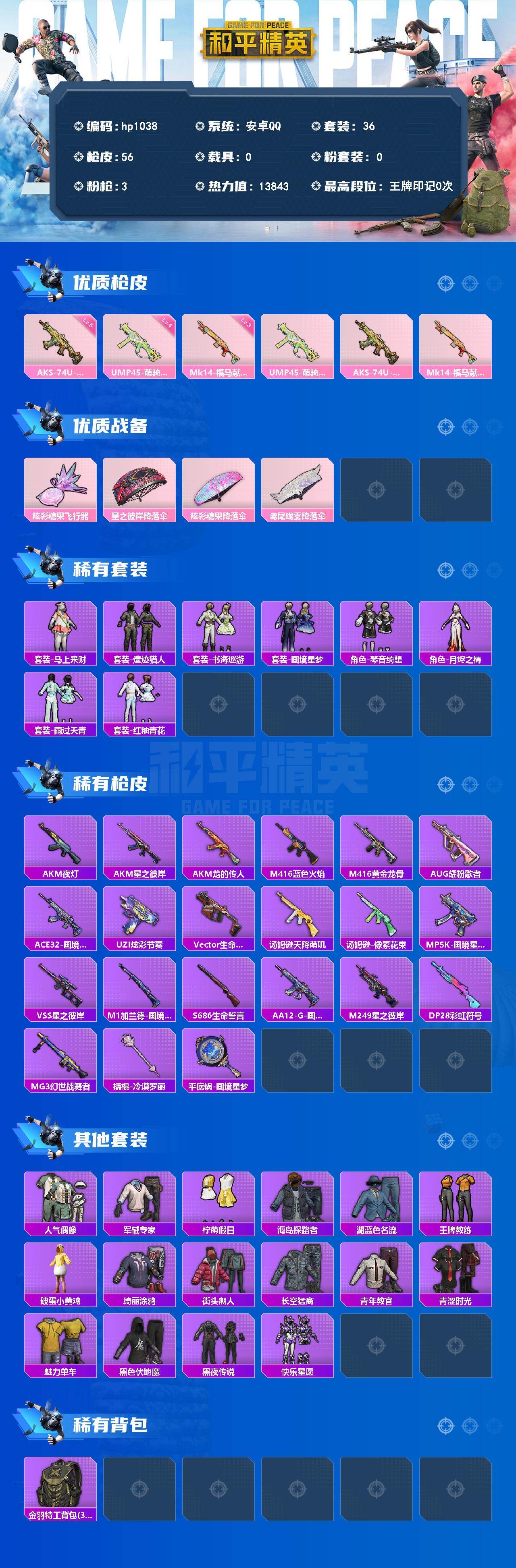 HPLX4182465和平精英账号详情图2