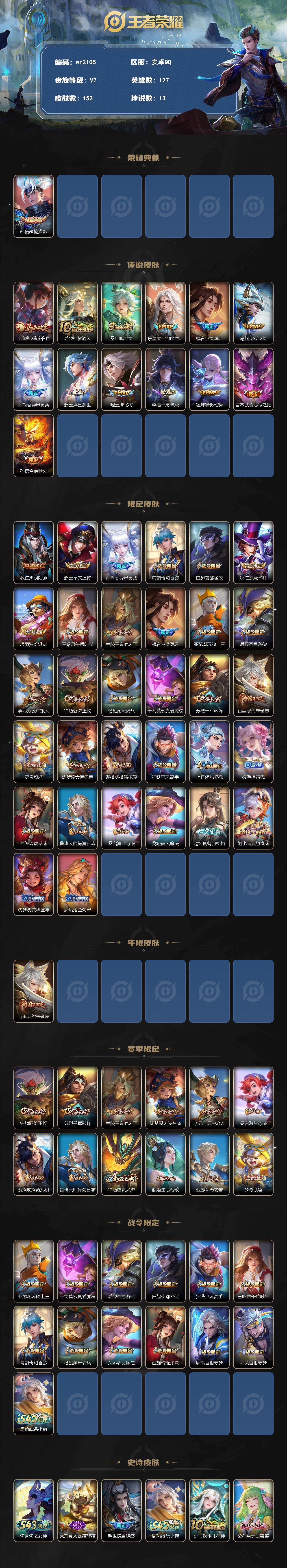 WZLX4321096王者荣耀账号详情图2