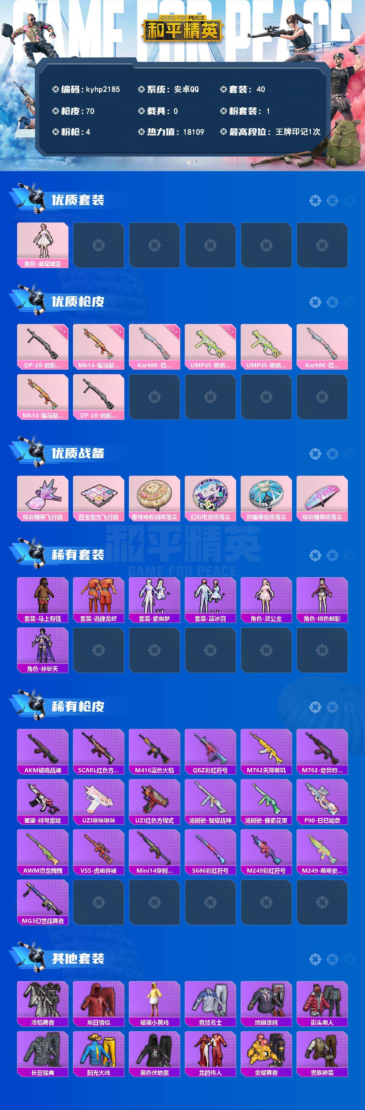 HPLX4184401和平精英账号详情图2