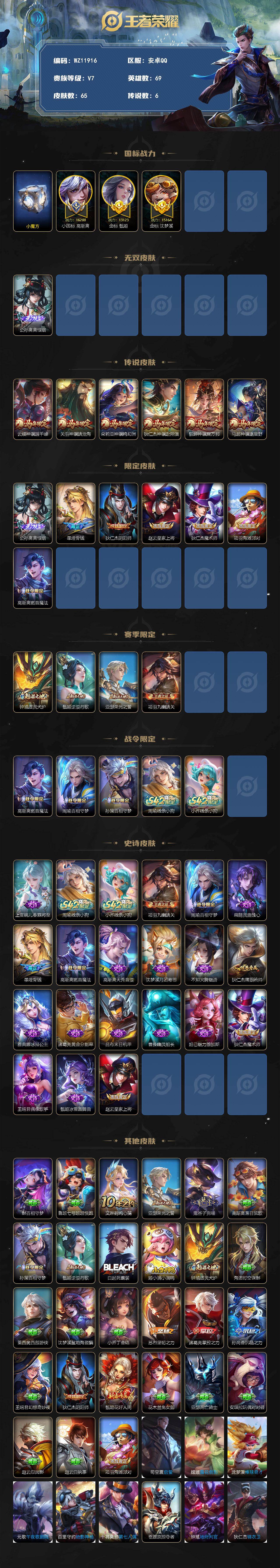 WZLX4342675王者荣耀账号详情图2