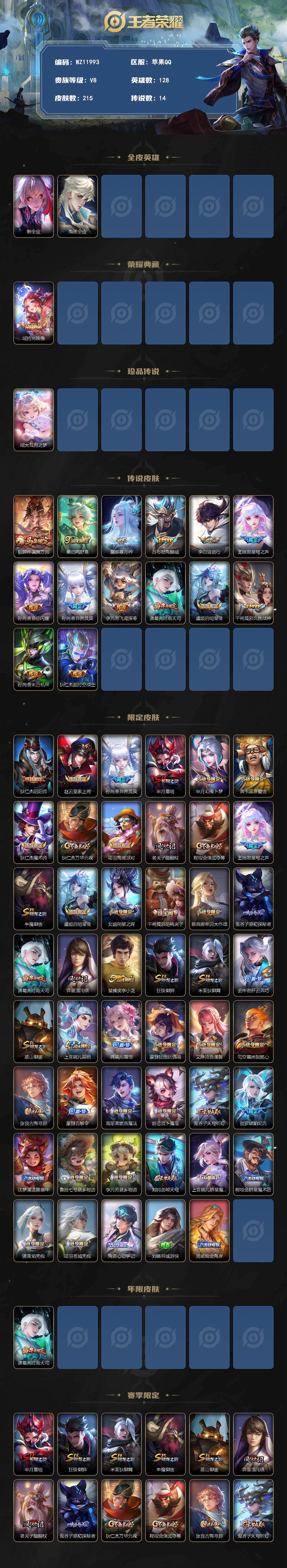 WZLX4332144王者荣耀账号详情图2