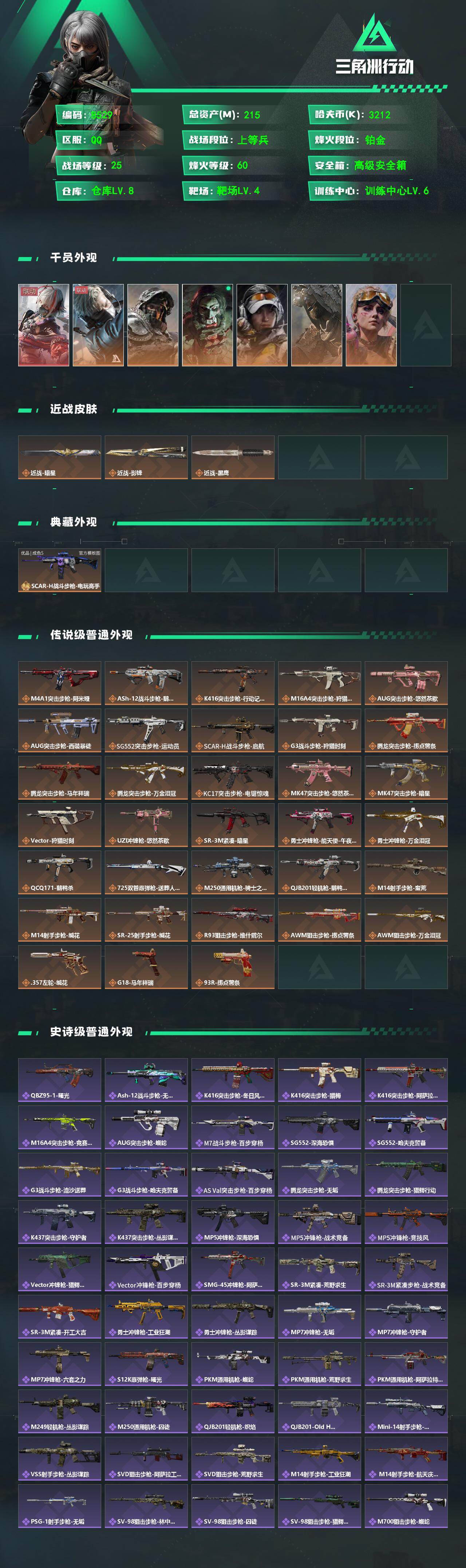 SJZCMW4114097三角洲行动账号详情图2
