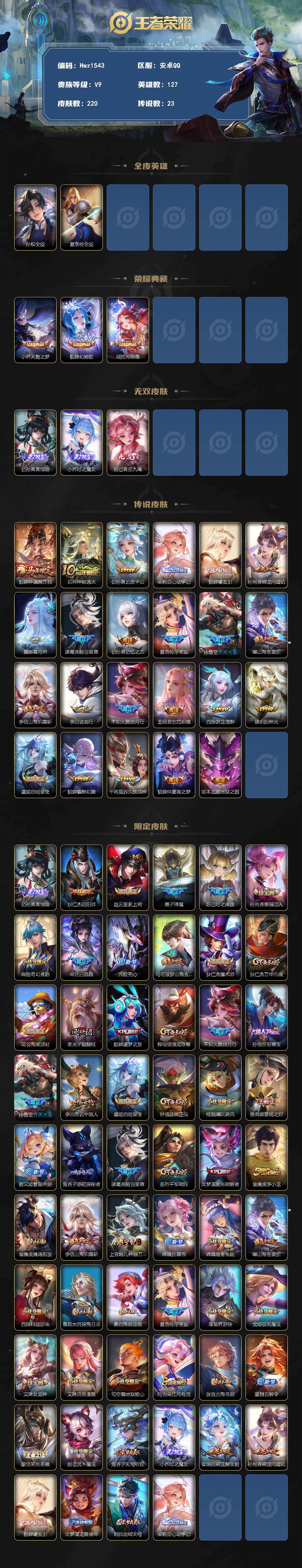 WZQM4333052王者荣耀账号详情图3