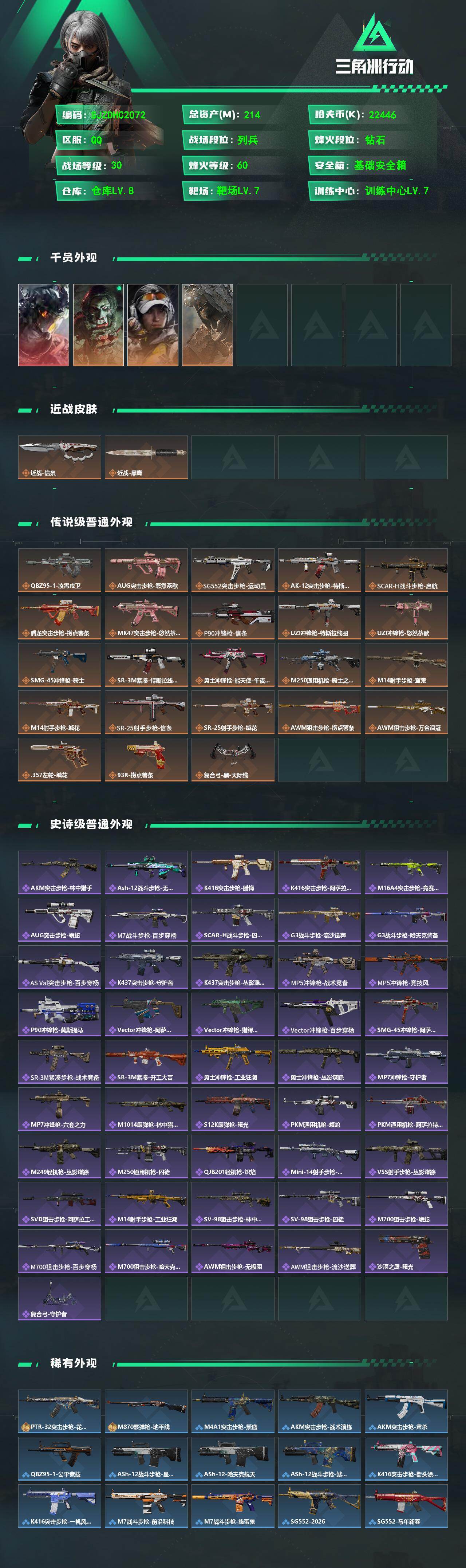 SJZQM4110333三角洲行动账号详情图3