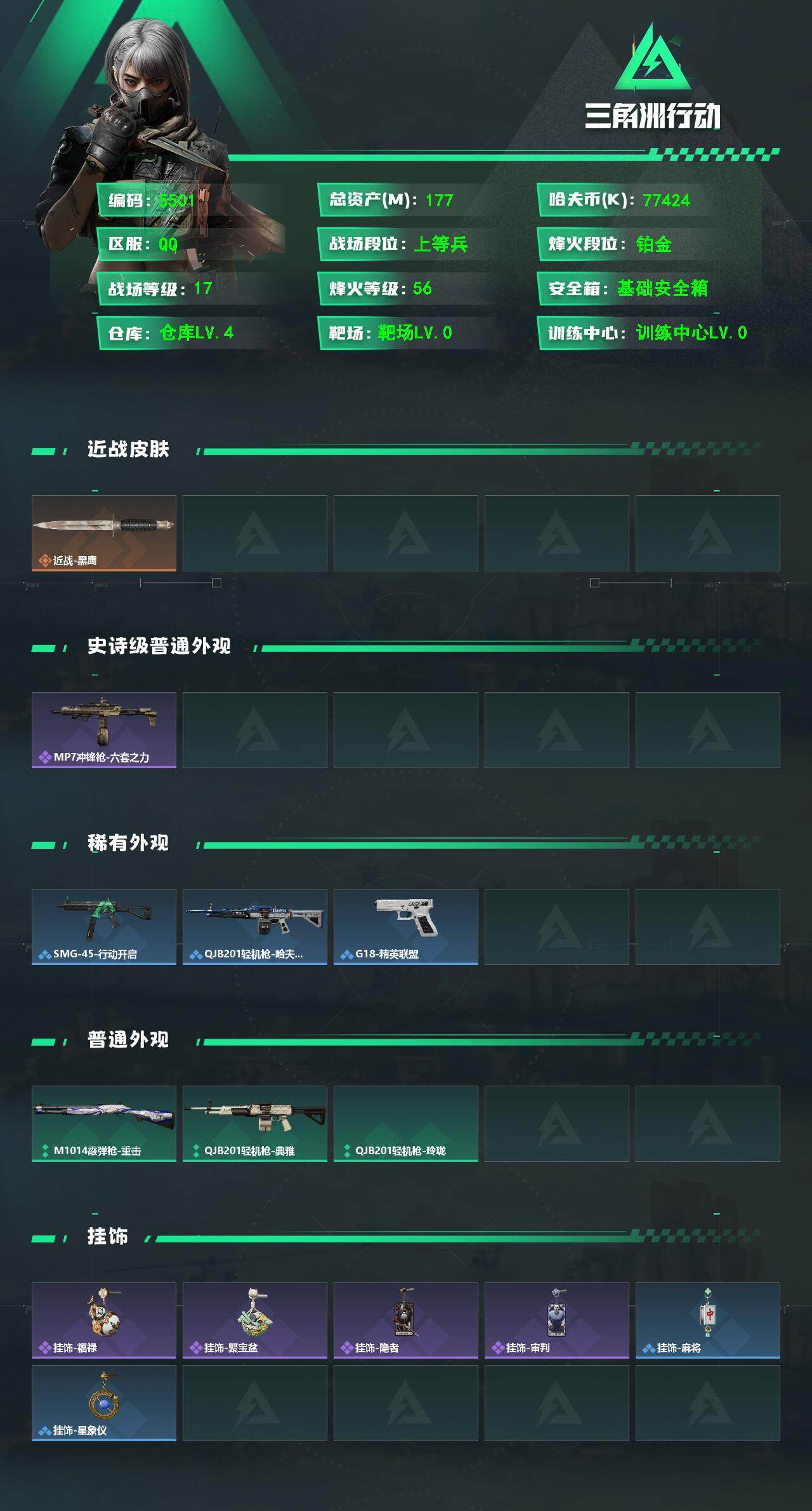 SJZPX4105957三角洲行动账号详情图4