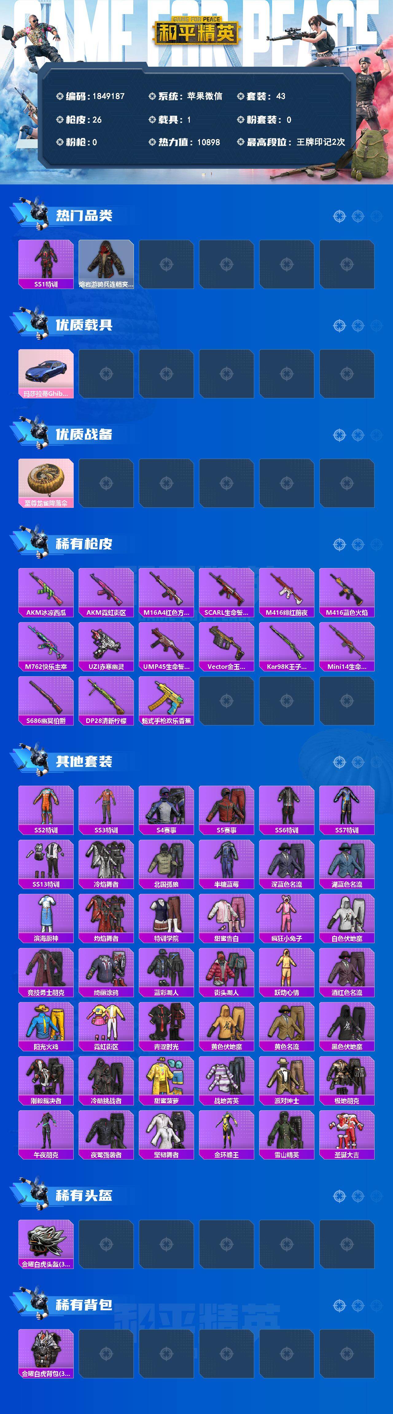 HPQM4196109和平精英账号详情图4