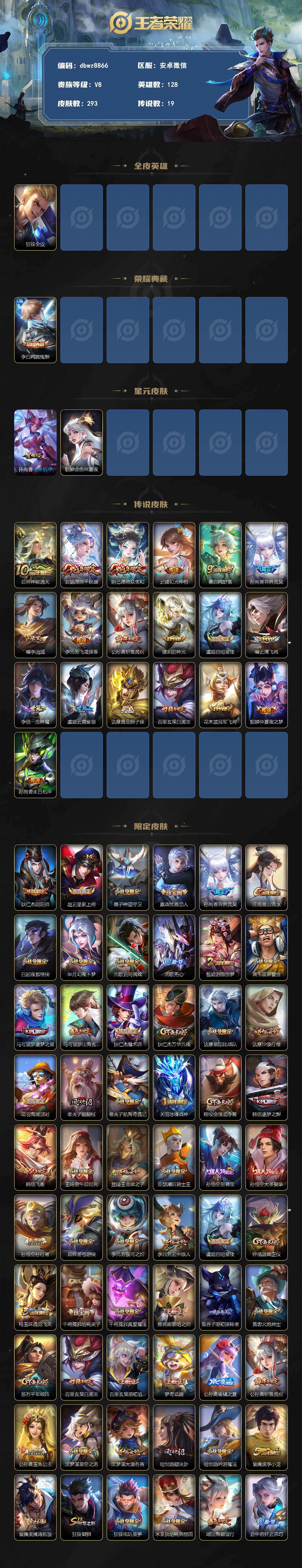 WZQM4333637王者荣耀账号详情图3