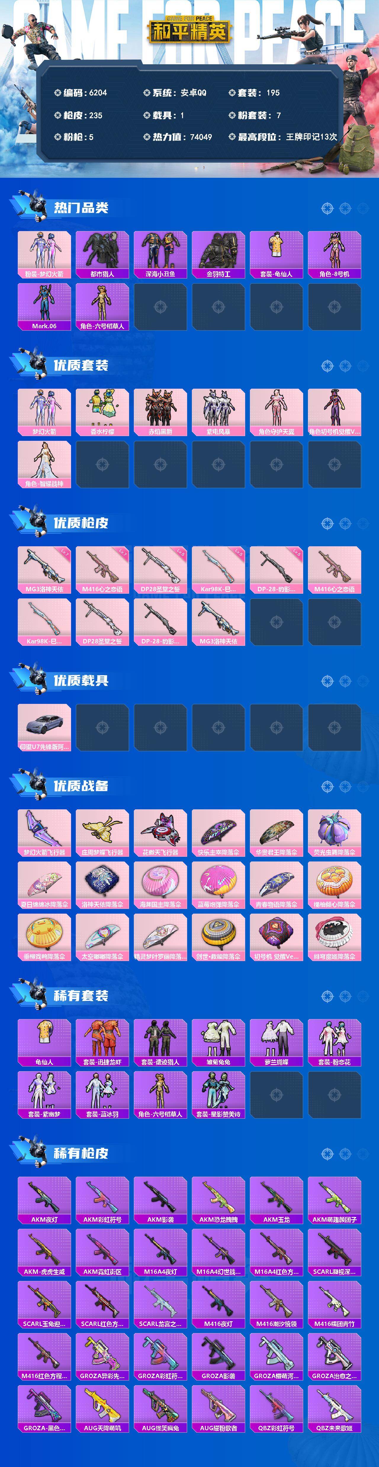 HPLX4192318和平精英账号详情图2