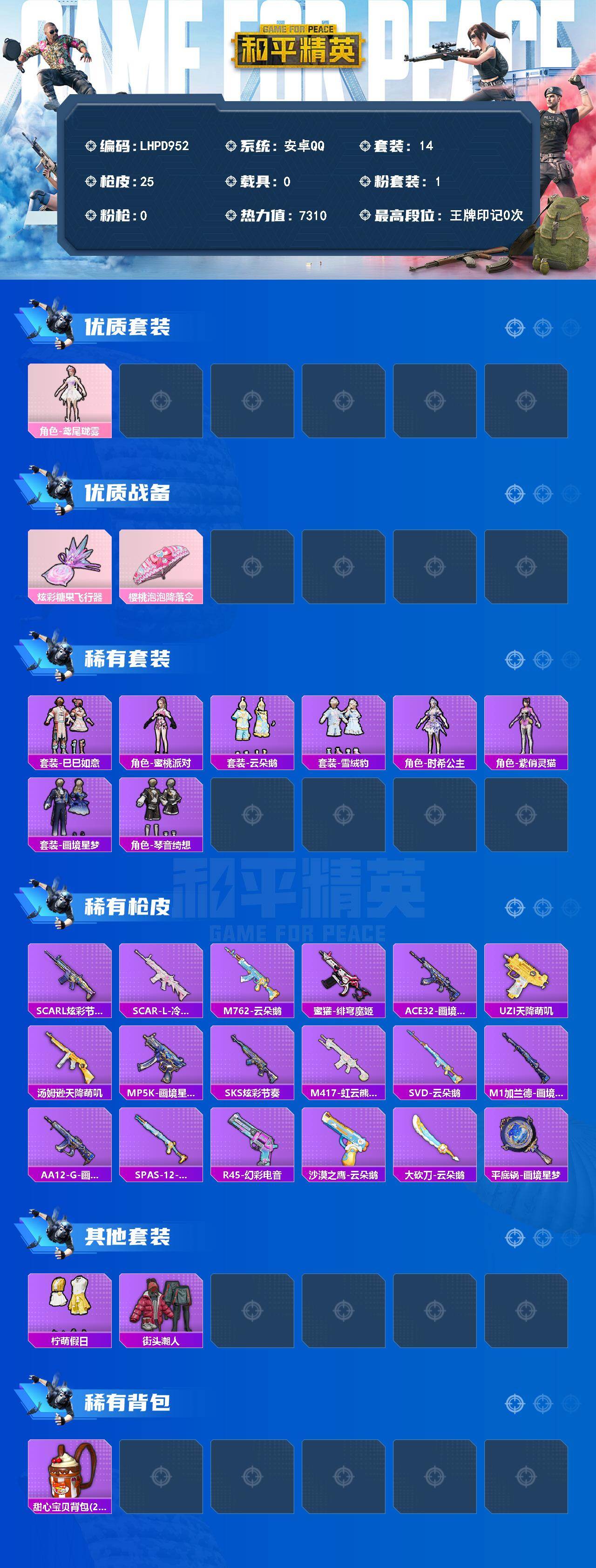 HPLE4192889和平精英账号详情图2