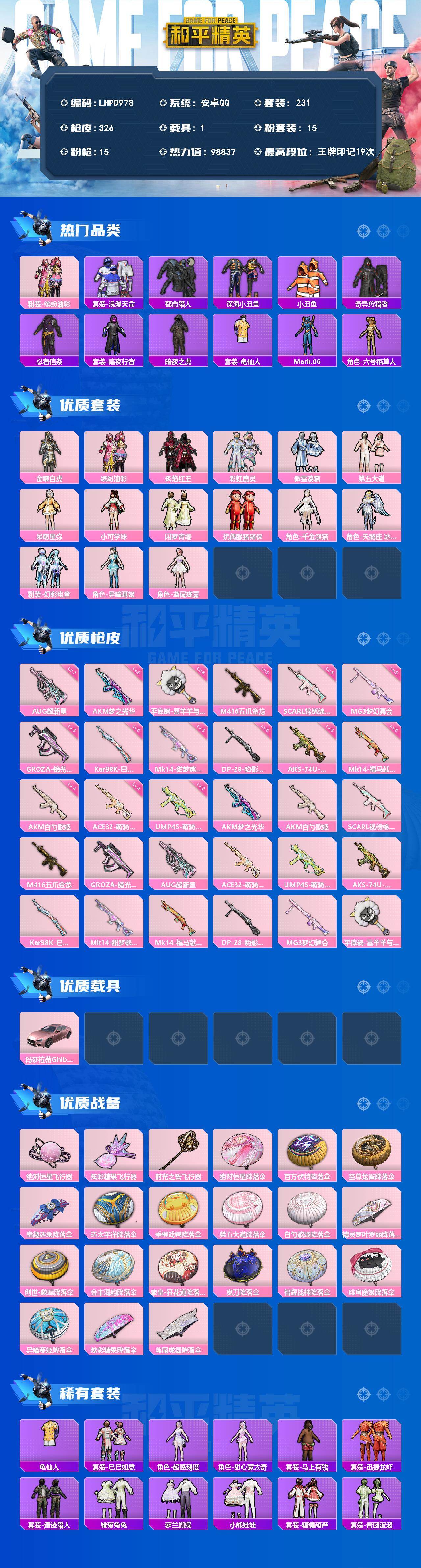 HPLX4192842和平精英账号详情图2