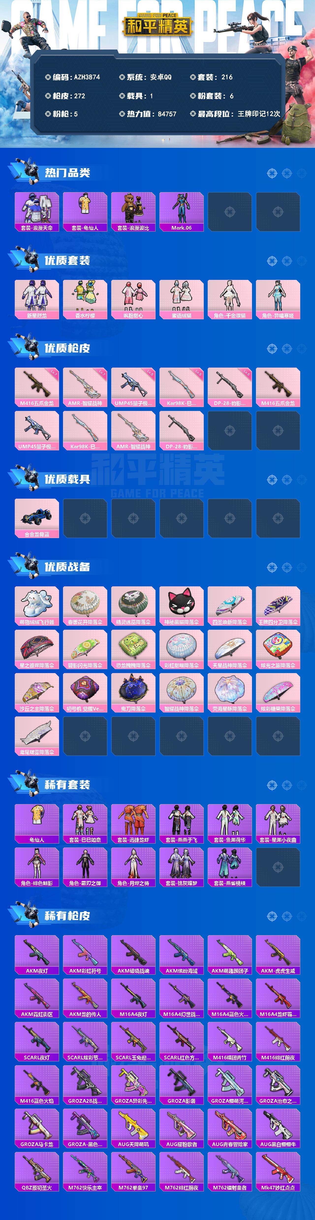 HPLX4192290和平精英账号详情图2