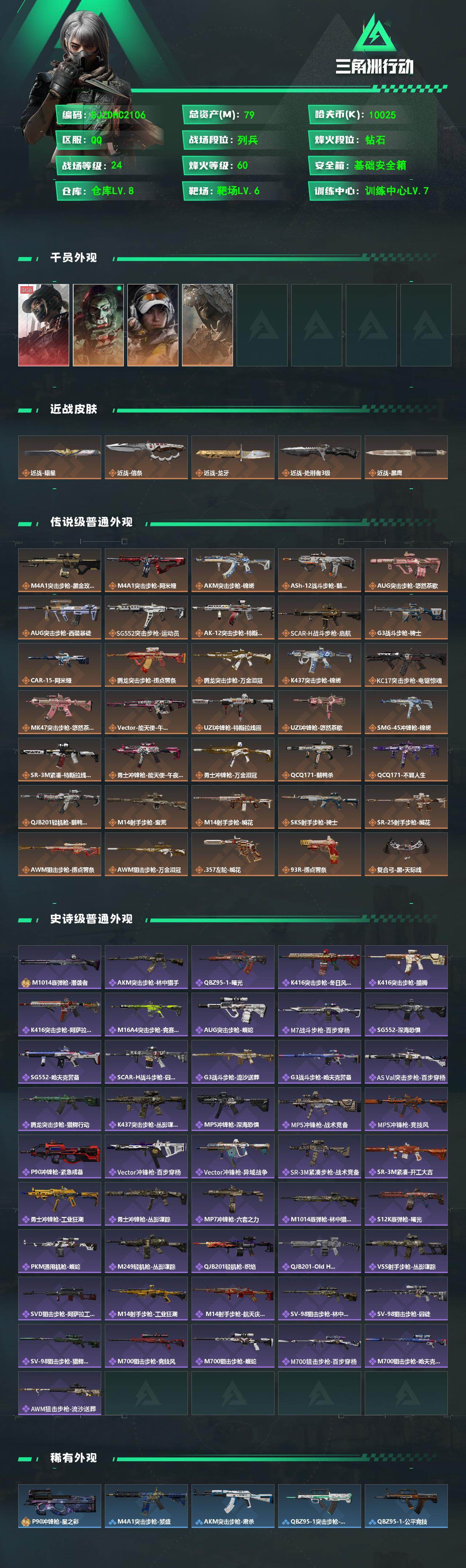 SJZQM4110250三角洲行动账号详情图3