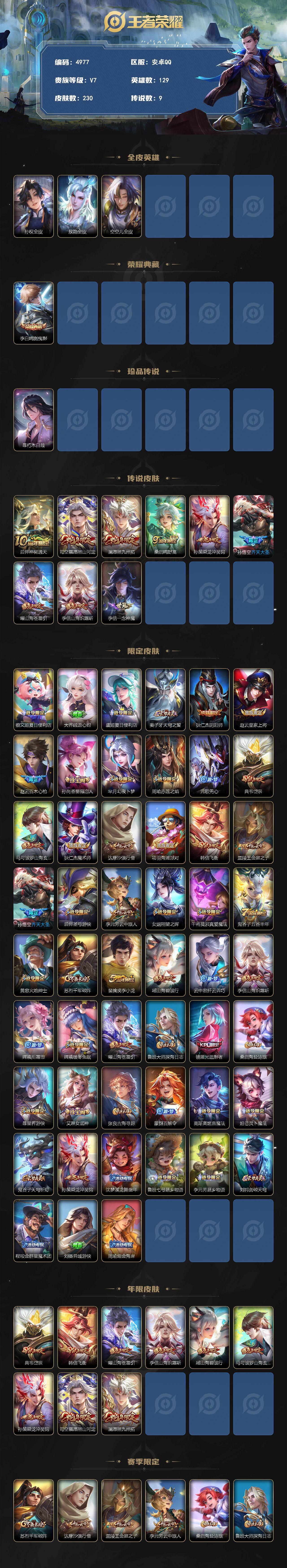 WZLX4335624王者荣耀账号详情图2