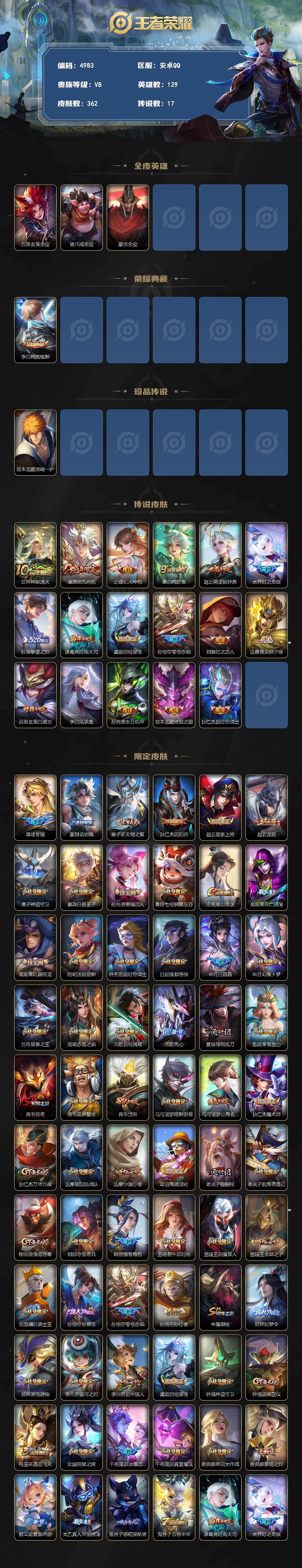 WZLX4335850王者荣耀账号详情图2