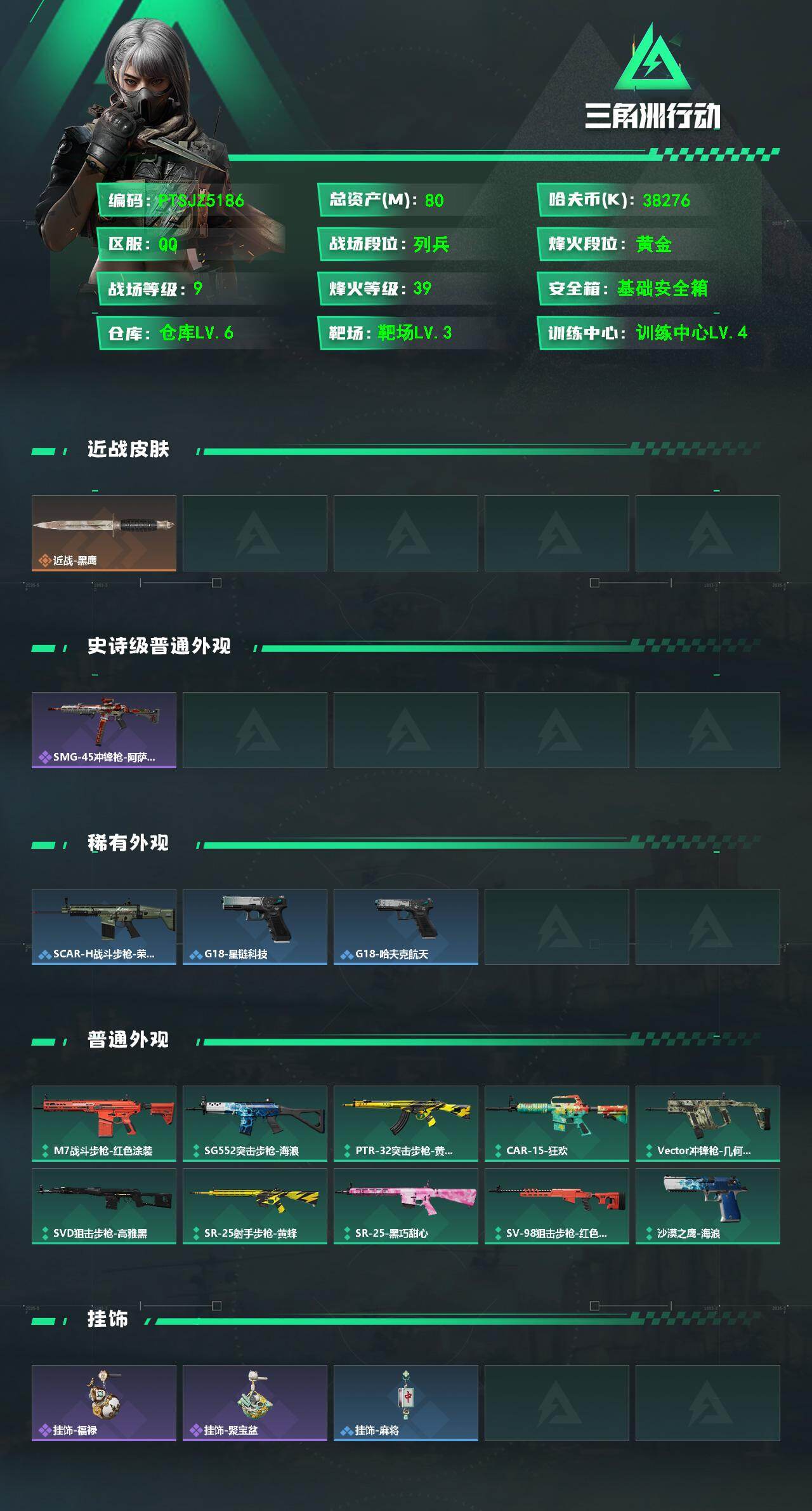 SJZQM4108587三角洲行动账号详情图3