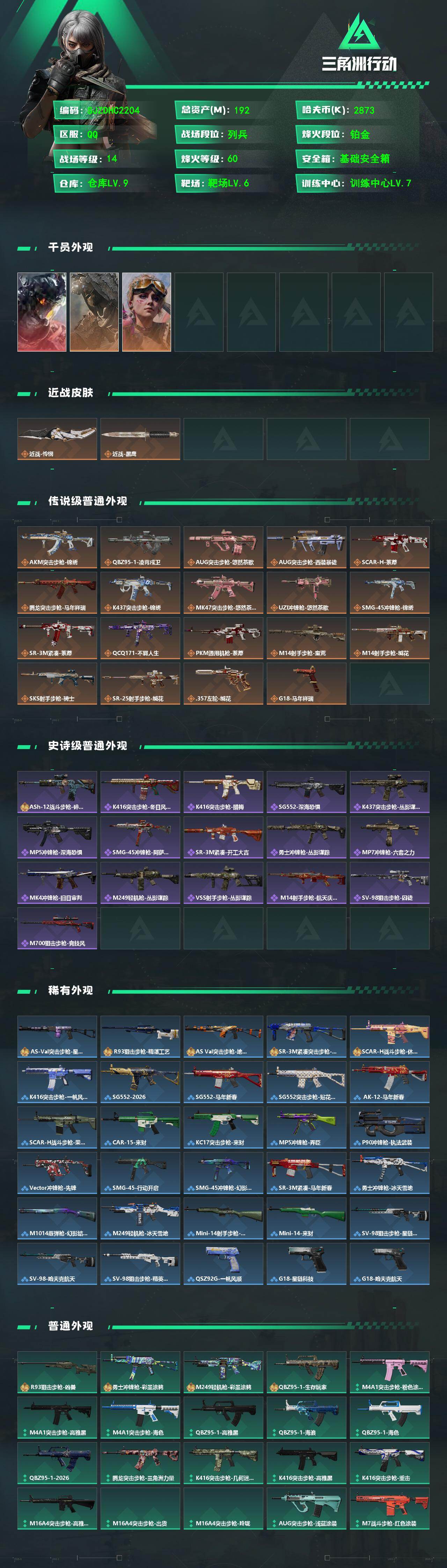 SJZQM4112262三角洲行动账号详情图3