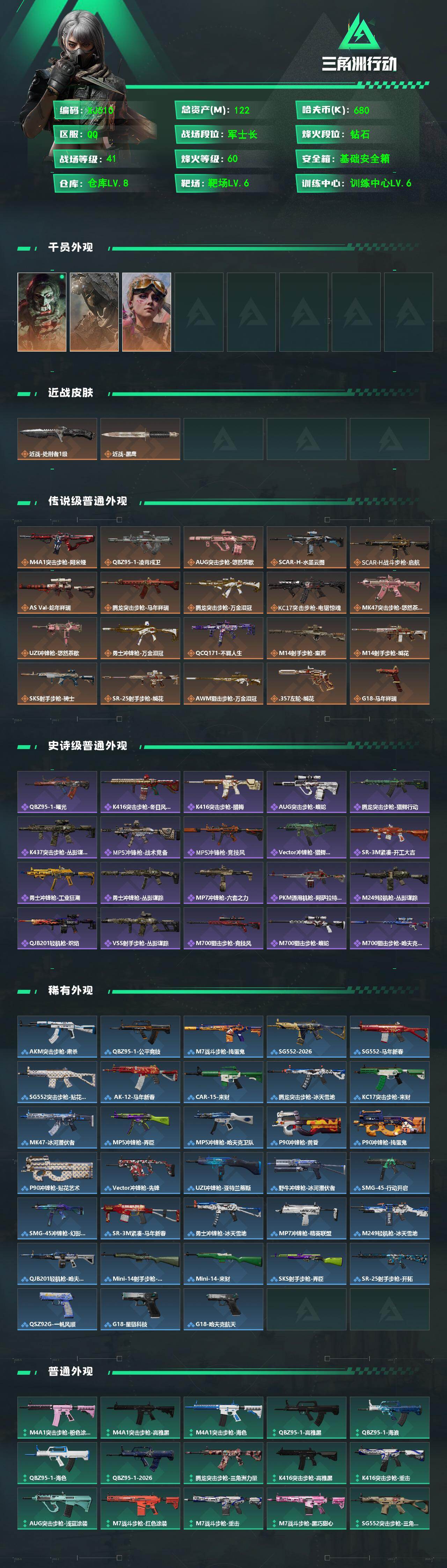 SJZQM4110491三角洲行动账号详情图3