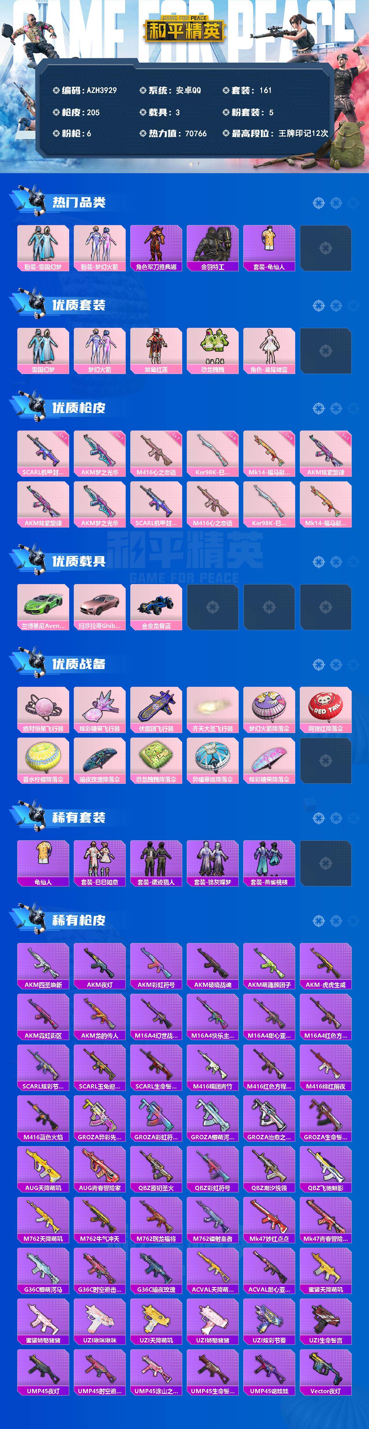 HPLX4196389和平精英账号详情图2