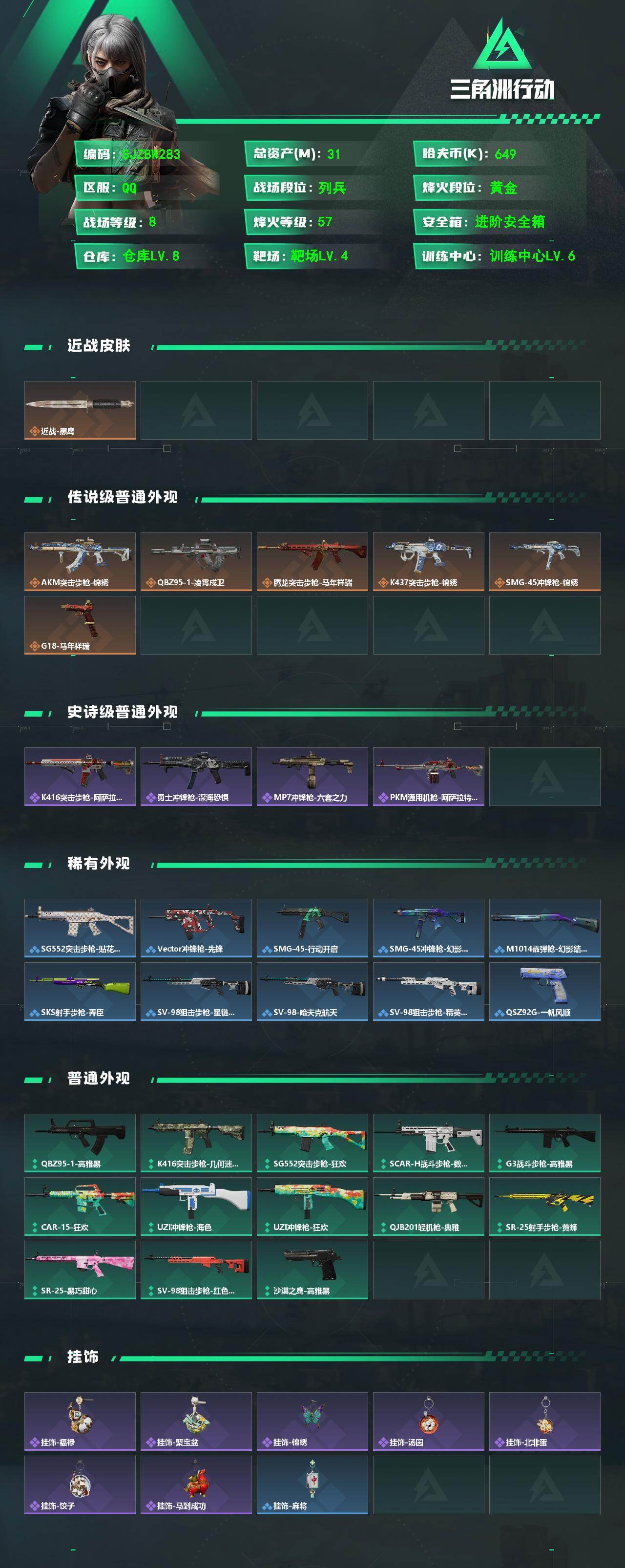 SJZEY4110355三角洲行动账号详情图2