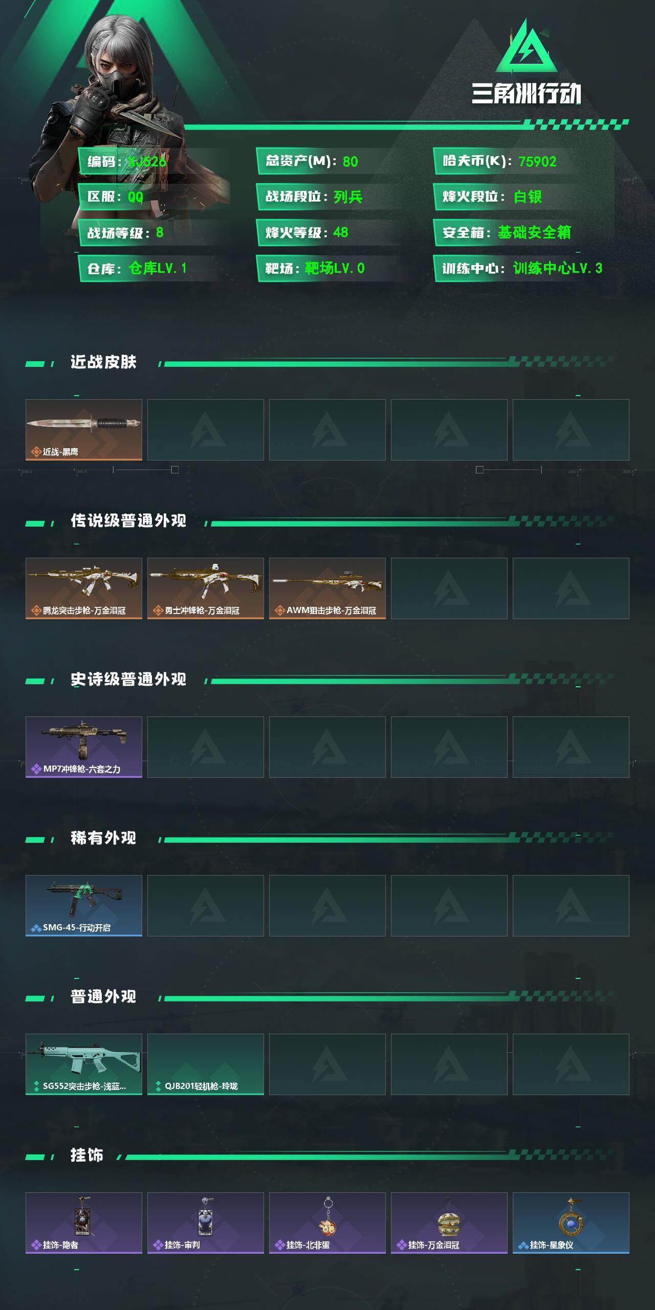 SJZQM4113013三角洲行动账号详情图3