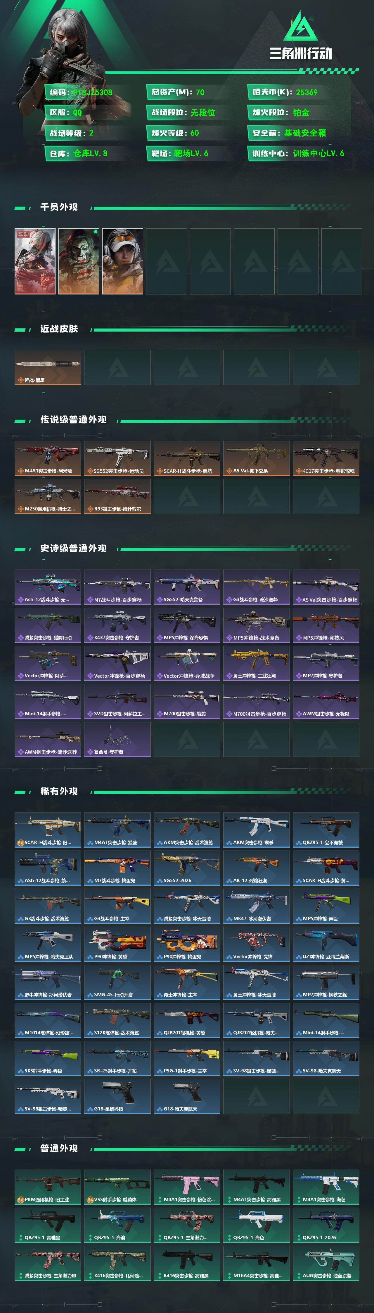 SJZQM4112495三角洲行动账号详情图3