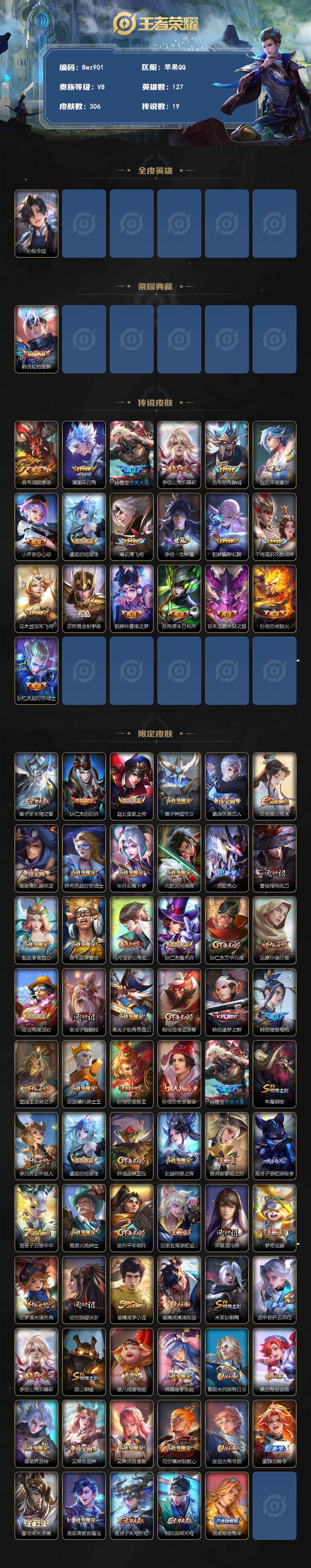 WZQM4355591王者荣耀账号详情图3