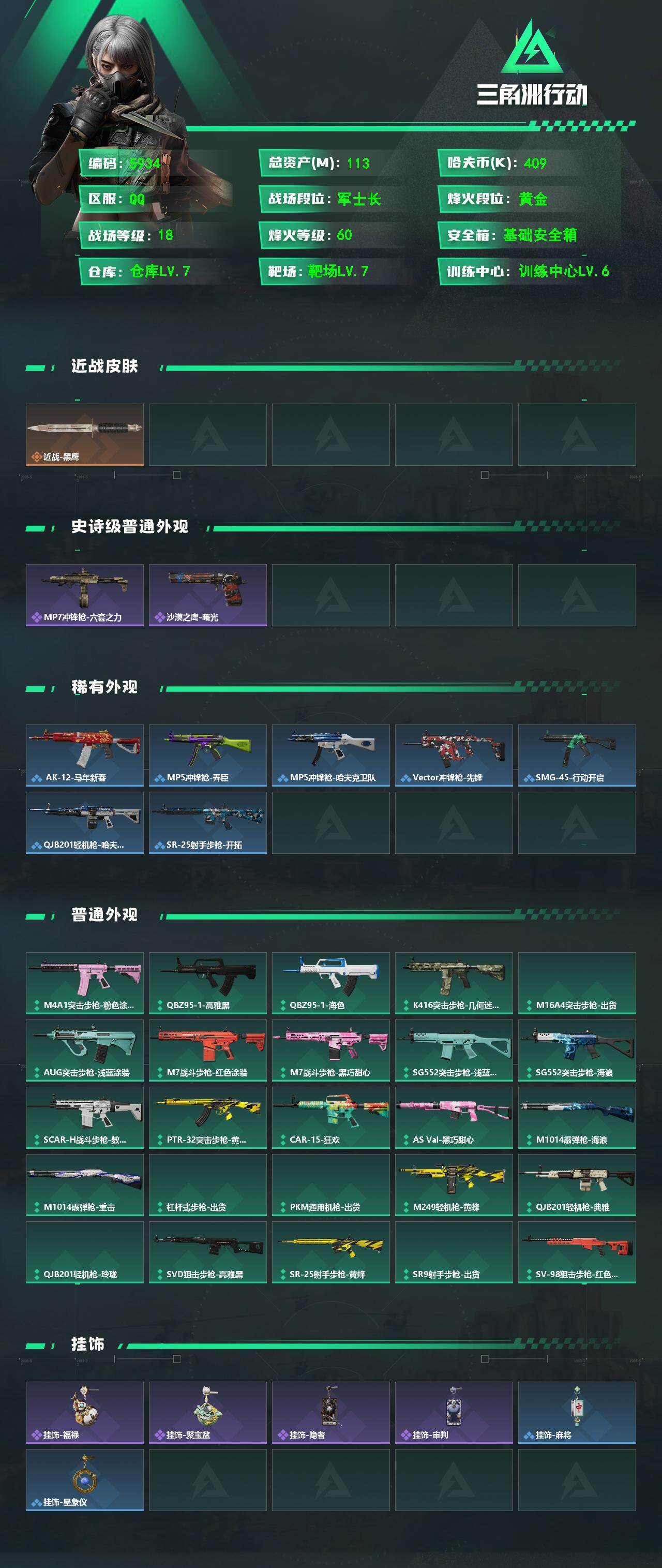 SJZPX4115551三角洲行动账号详情图4