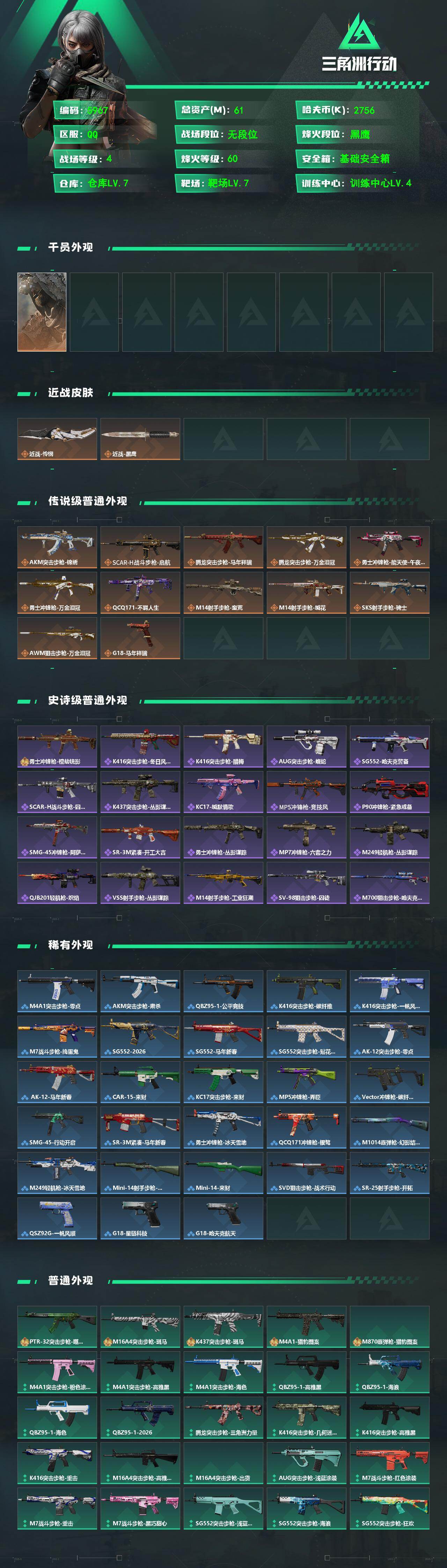 SJZPX4117602三角洲行动账号详情图4