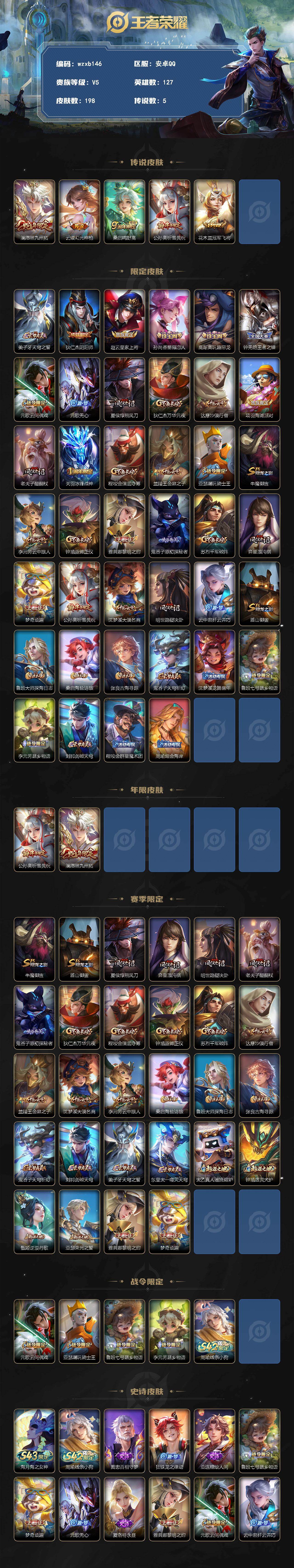 WZYYT4371961王者荣耀账号详情图2