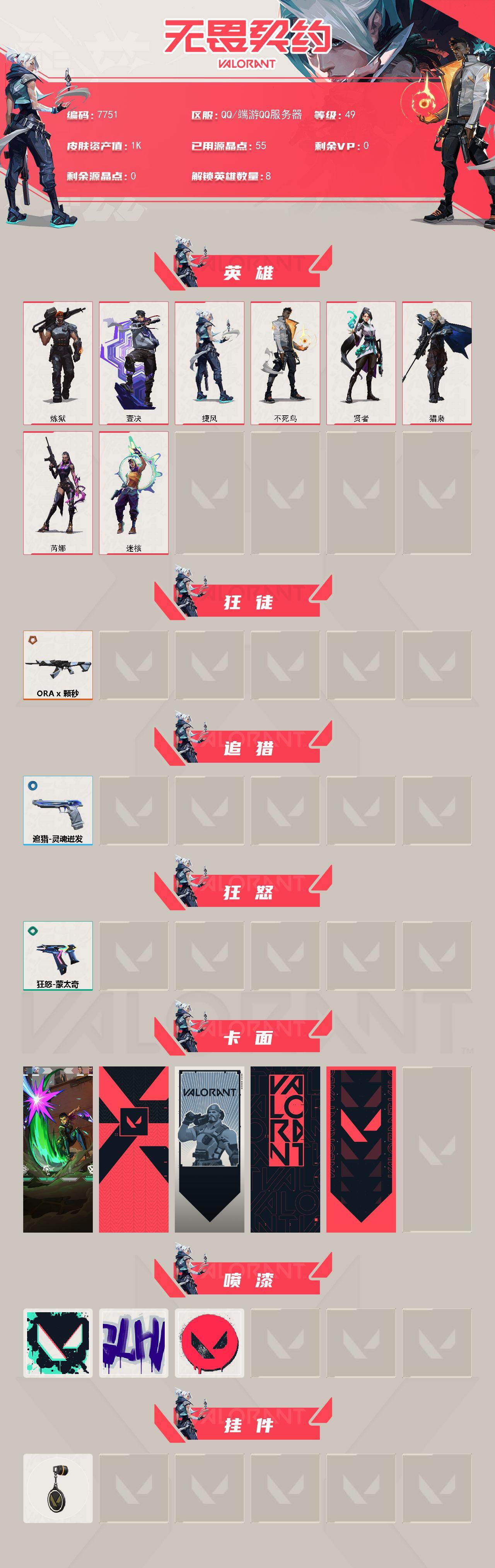 WWQXL445635无畏契约账号详情图2