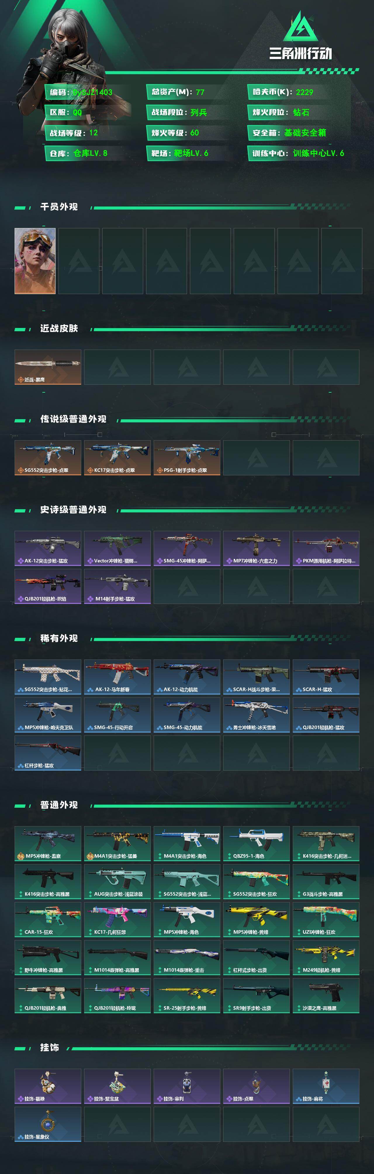 SJZYYT4128551三角洲行动账号详情图2 SJZYYT4128551三角洲行动账号详情图2