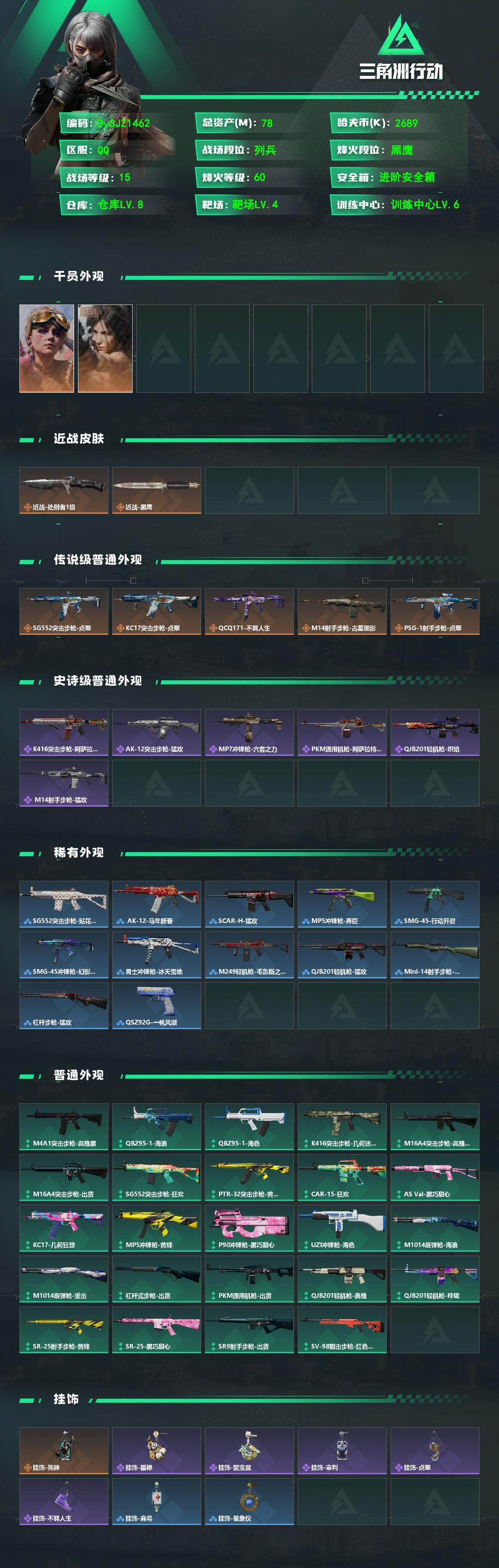 SJZYYT4129423三角洲行动账号详情图2