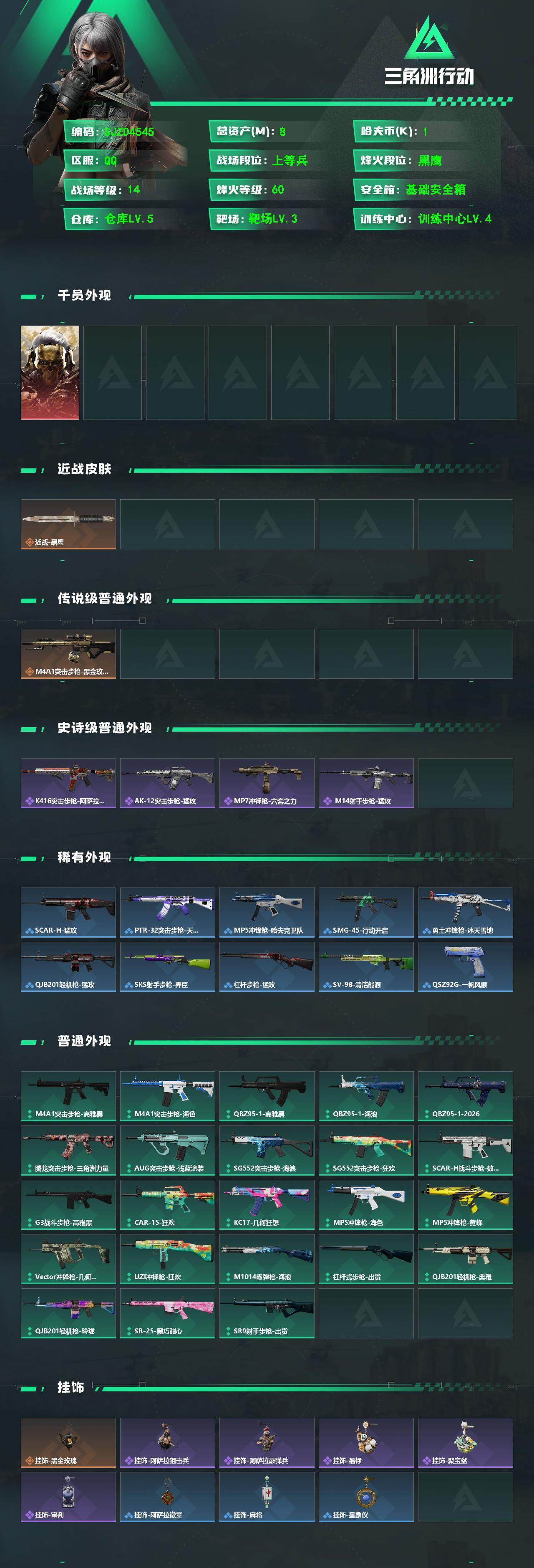 SJZEY4130366三角洲行动账号详情图2 SJZEY4130366三角洲行动账号详情图2