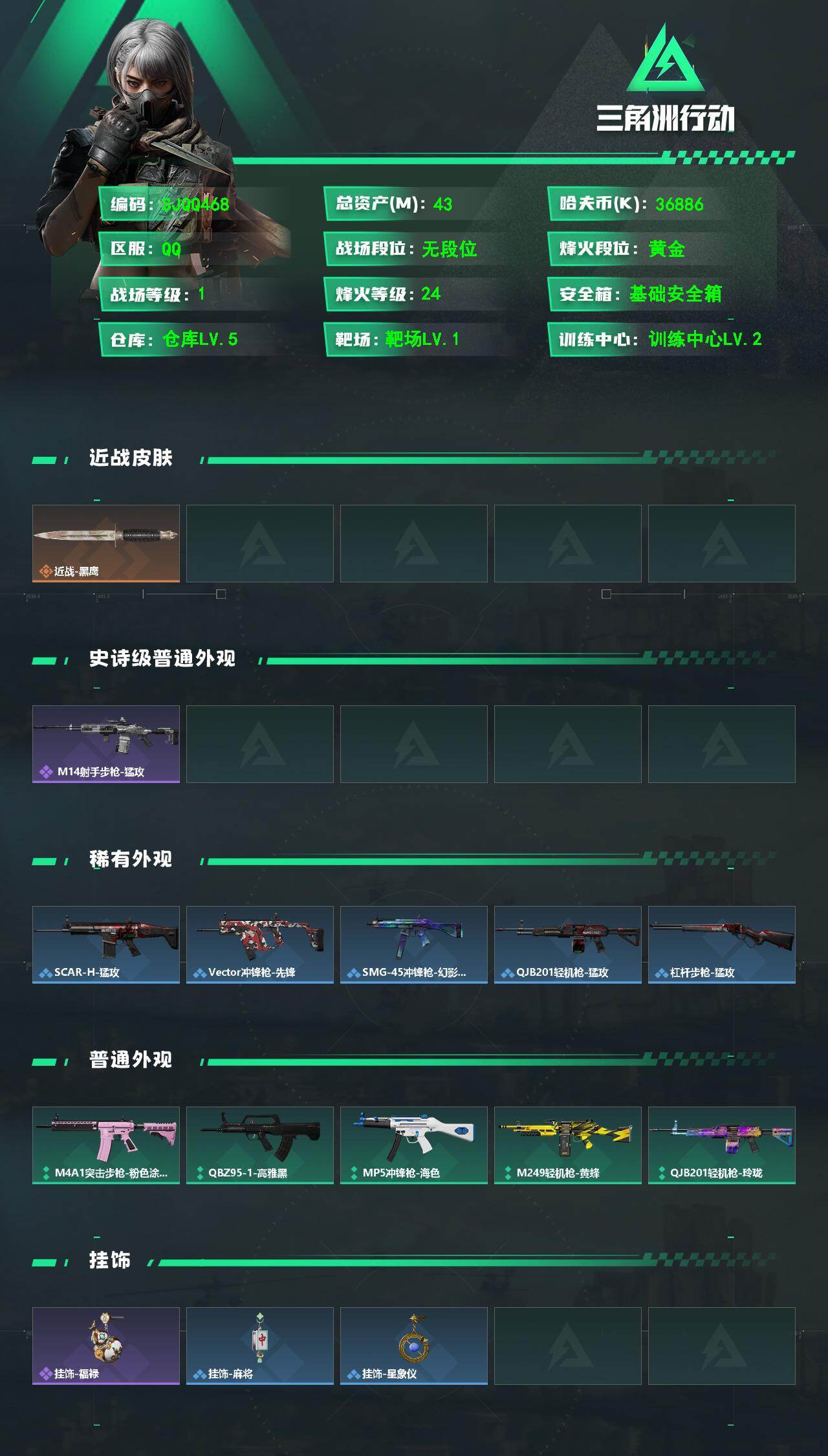 SJZEY4130764三角洲行动账号详情图2 SJZEY4130764三角洲行动账号详情图2