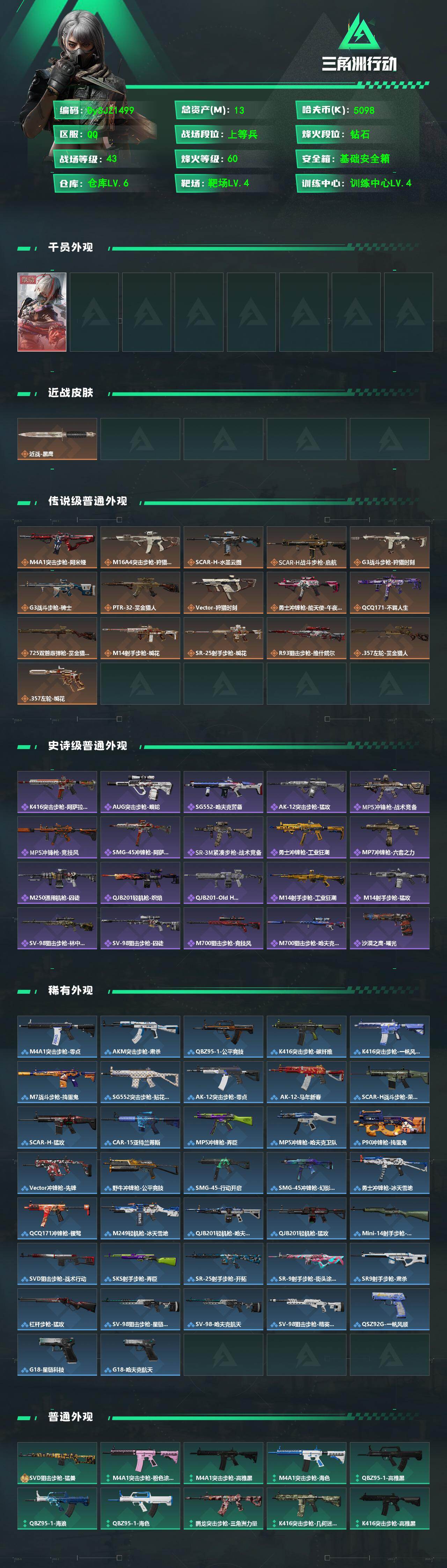 SJZYYT4130396三角洲行动账号详情图2 SJZYYT4130396三角洲行动账号详情图2