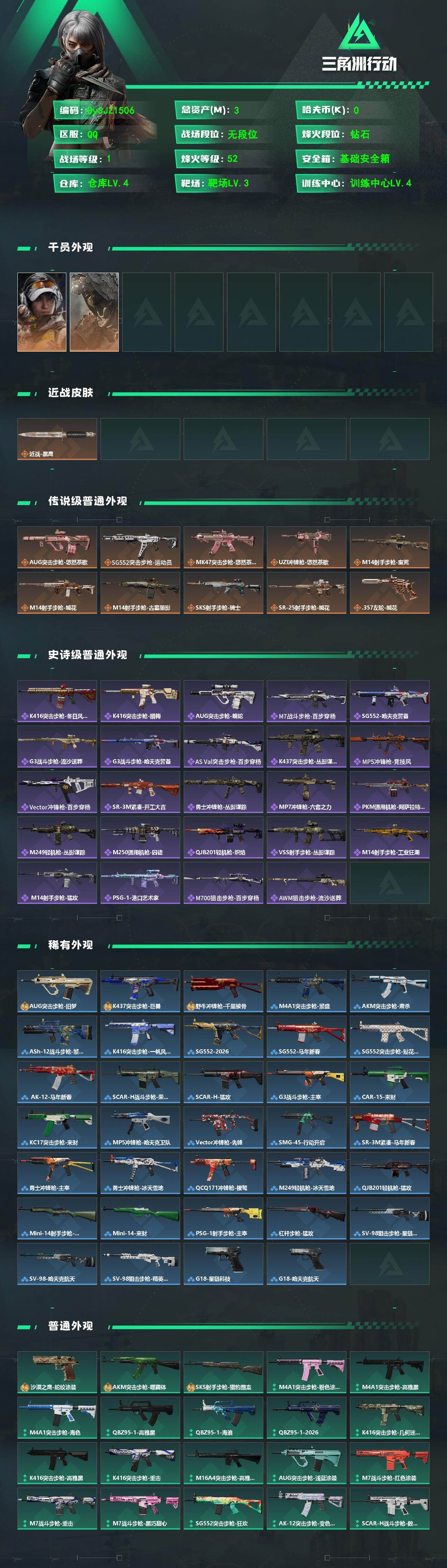 SJZYYT4130433三角洲行动账号详情图2 SJZYYT4130433三角洲行动账号详情图2