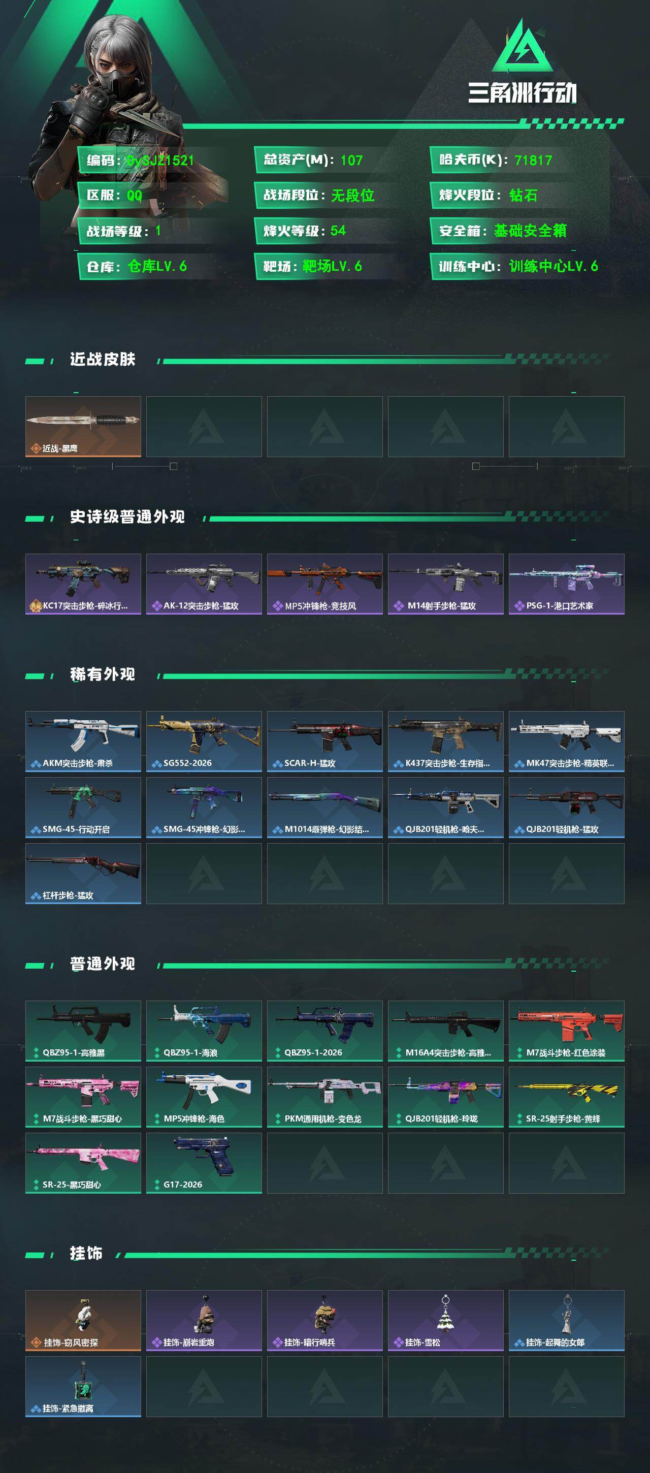 SJZYYT4130544三角洲行动账号详情图2 SJZYYT4130544三角洲行动账号详情图2