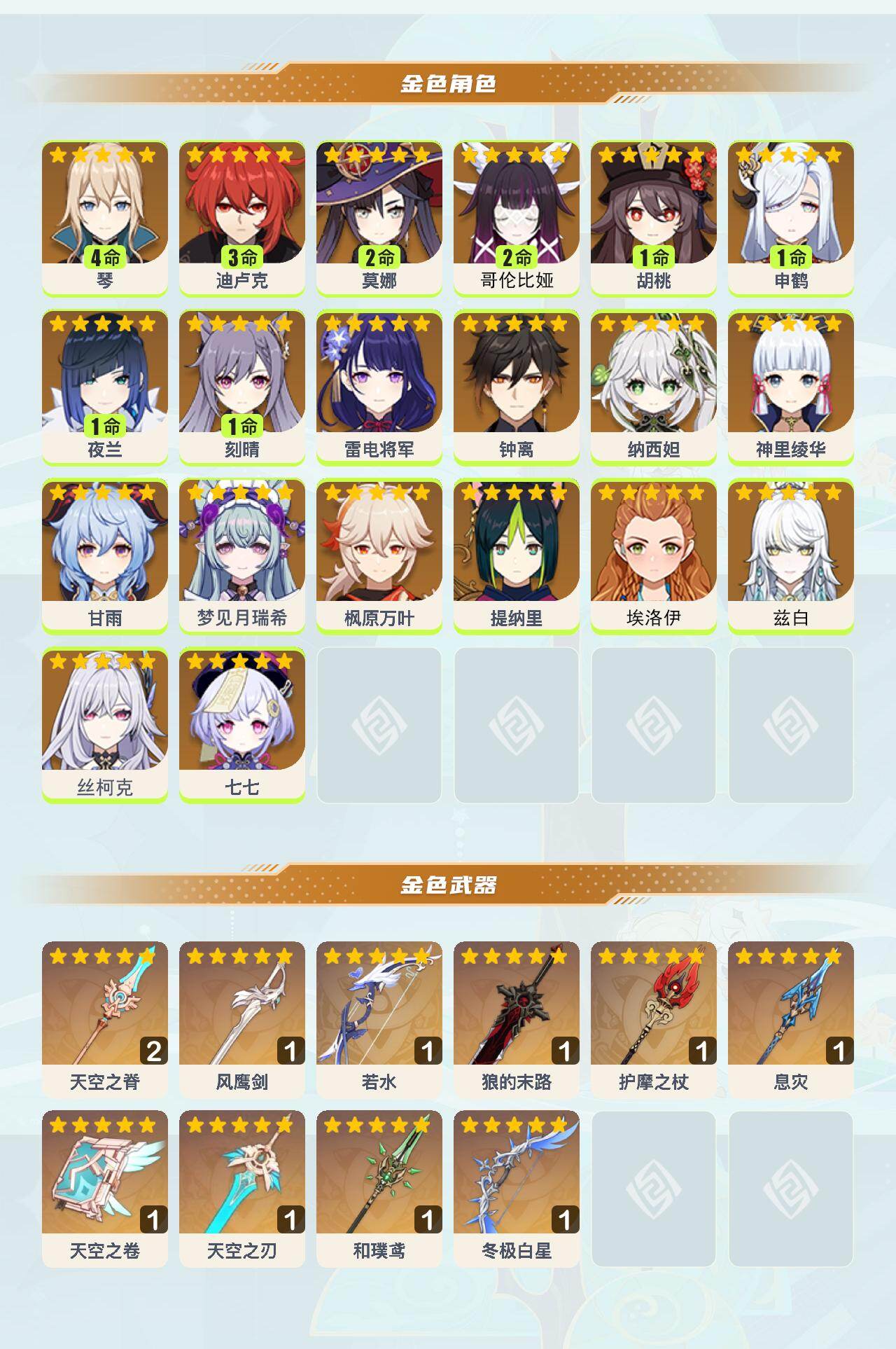 YSEY46257原神账号详情图3 YSEY46257原神账号详情图3