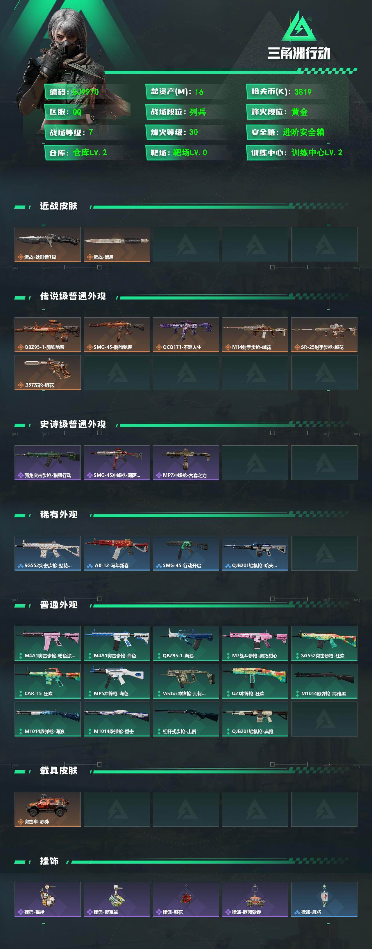SJZEY4153677三角洲行动账号详情图2 SJZEY4153677三角洲行动账号详情图2