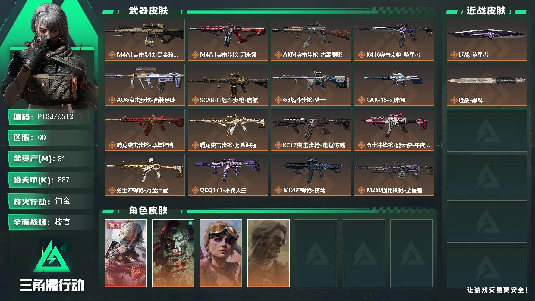 SJZQM4161031三角洲行动账号详情图3
