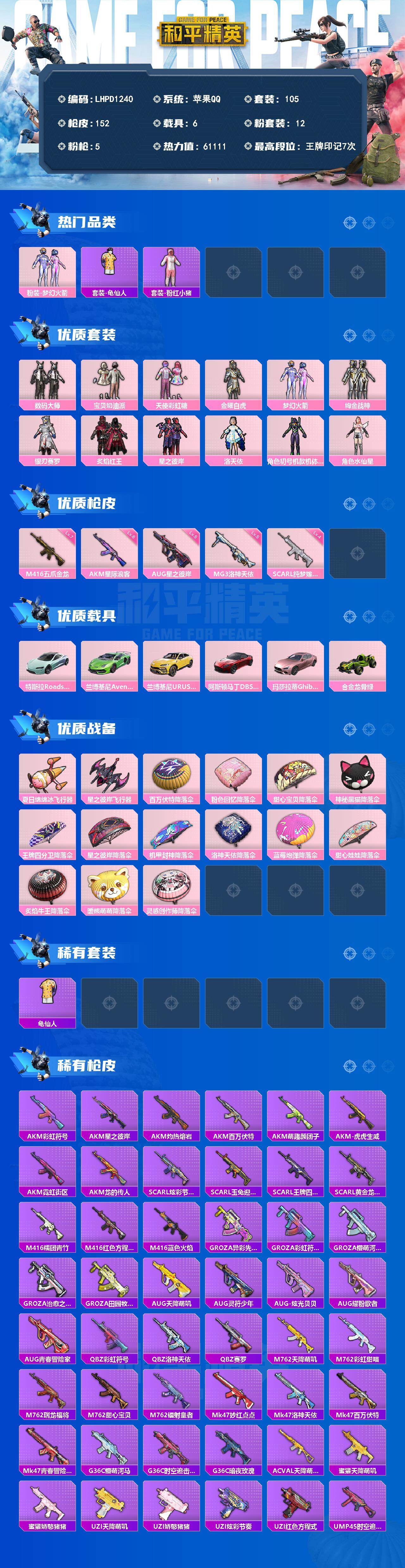 HPLE4242359和平精英账号详情图2 HPLE4242359和平精英账号详情图2