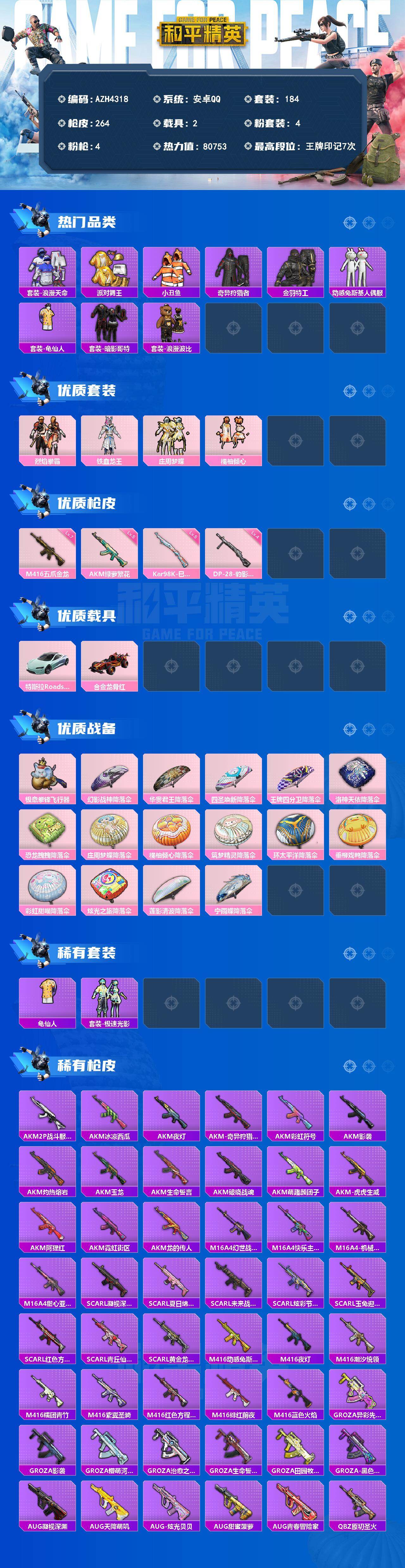 HPQM4245300和平精英账号详情图3
