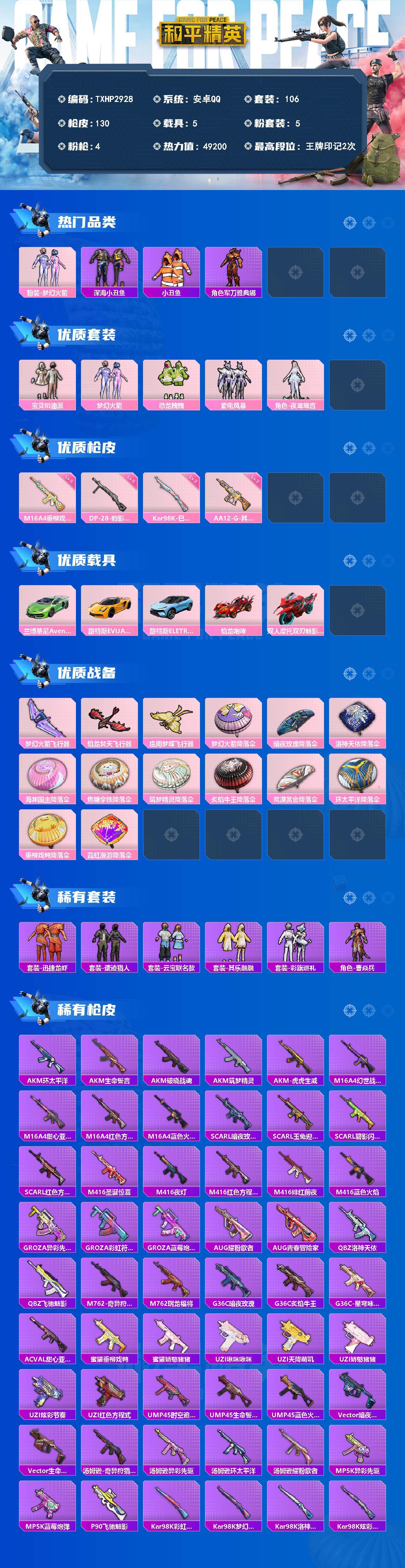 HPQM4245850和平精英账号详情图3